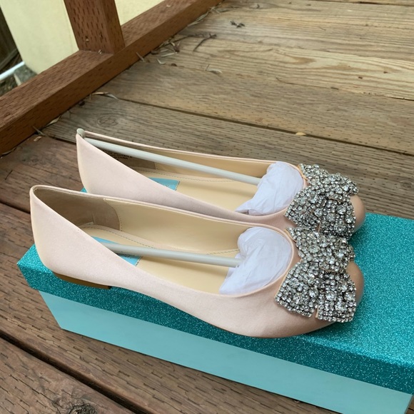 Betsey Johnson Shoes - Betsey Johnson Pink Flats with Silver Embellishments